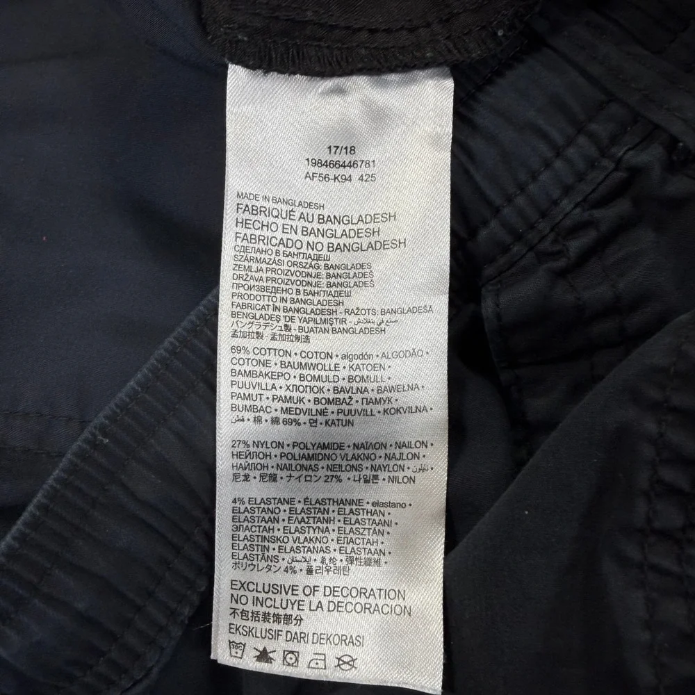 Abercrombie Kids Boys 17/18 Black Baggy Cargo Pants Stretch Utility Pockets